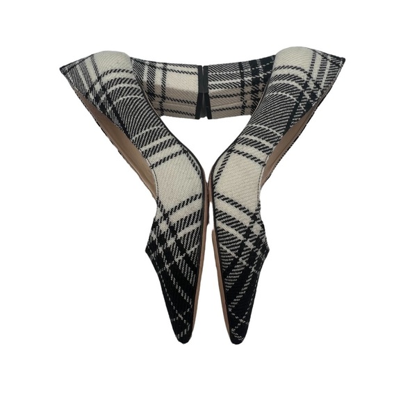 Marc Fisher Black White Plaid Mizalas Pointed Toe Block Heels Size 9 Women's - Picture 7 of 10